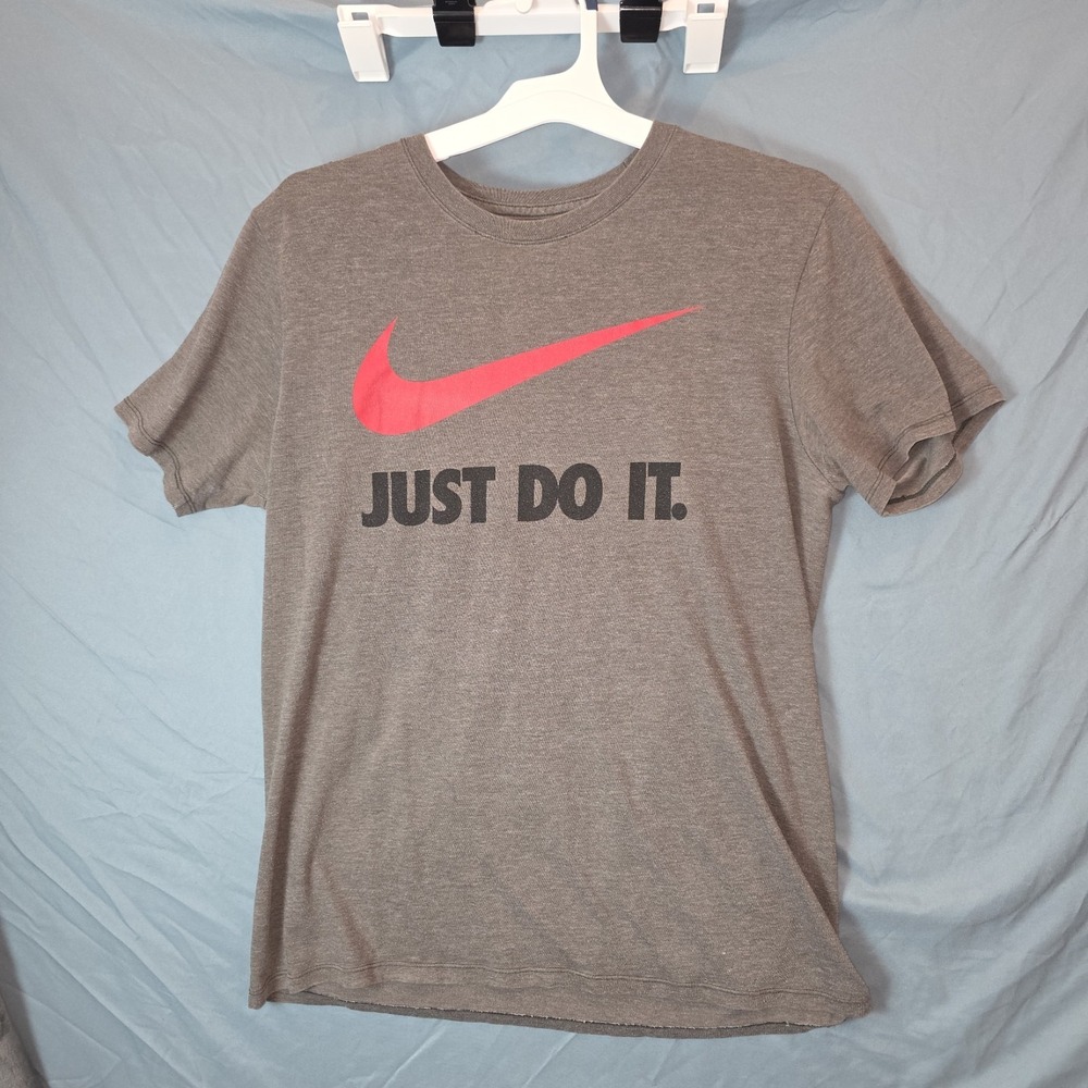 NIKE Just Do It T-Shirt Adult Large Brown Center Swoosh Logo Short SLV Retro Y2K